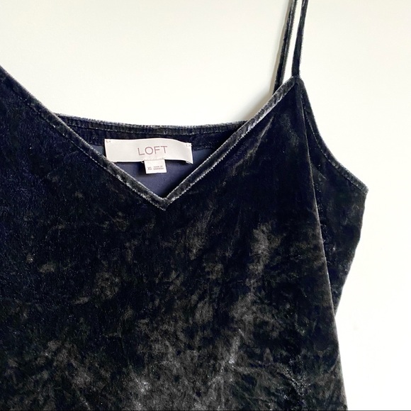 LOFT Size XS Velvet Cami Tank Top Gray - Picture 7 of 7